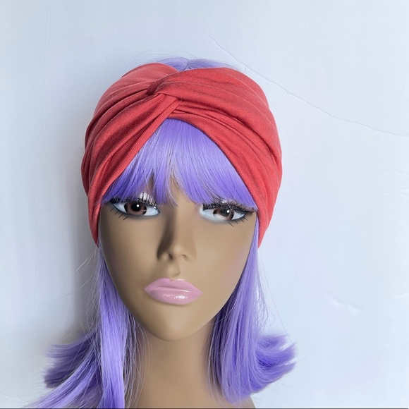 Wide Burnt Orange Twisted Headband, Headwraps - Picture 1 of 3